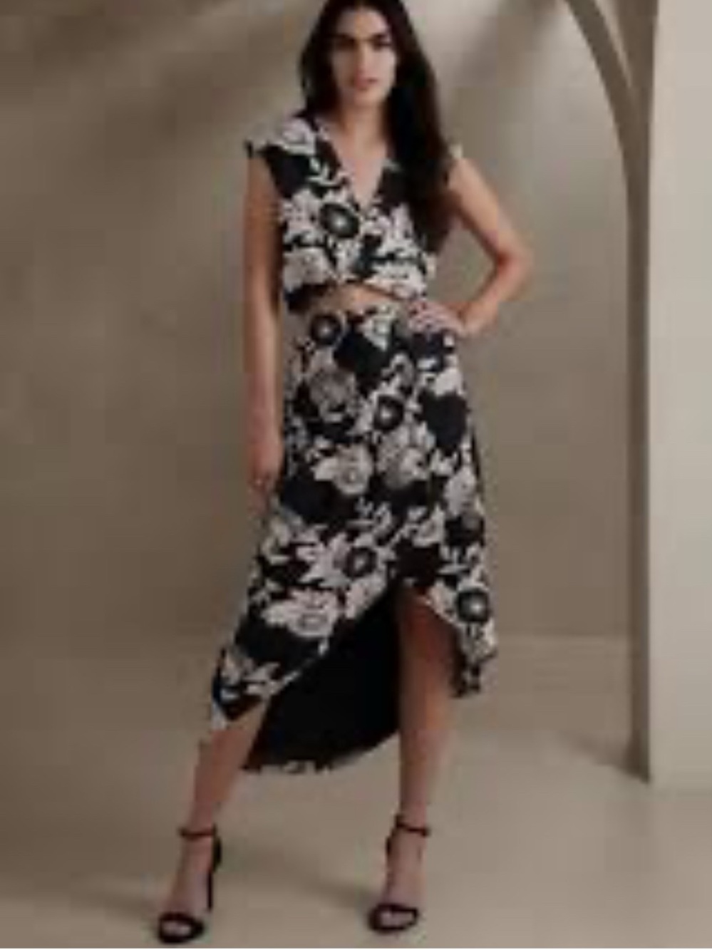 NWOT Banana Republic Draped Floral Top